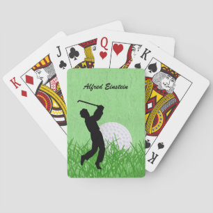 Golfer en bal omringd door gras Personaliseer Pokerkaarten