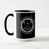 Golfer en Club Naam Datum Zwart-wit Mok (Links)