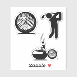 Golfer en Golfbal Sticker