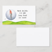 Golfer est carte de visite de golf (Devant / Derrière)
