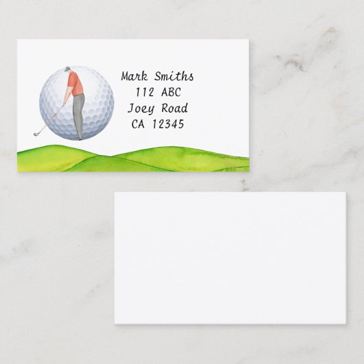Golfer est carte de visite de golf (Devant / Derrière)