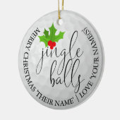Golfer Foto Kerst Golf Gift Jingle Balls Keramisch Ornament (Links)