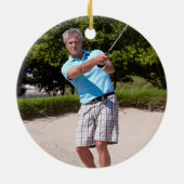 Golfer Foto Kerst Golf Gift Jingle Balls Keramisch Ornament (Achterkant)