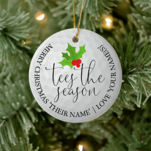 Golfer Foto Kerstmis Golf Cadeau Tees Het Seizoen  Keramisch Ornament