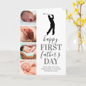 Golfer Foto Nieuwe Vaderdag Kaart (Gele Bloem)