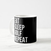 Golfer Funny Gift Eat Sleep Golf Herhalen Koffiemok (Voorkant links)