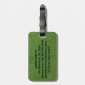 GOLFER FUNNY GIFTS, GOLF DIE GROENE FUN PERSONEEL  BAGAGELABEL (Achterkant verticaal)