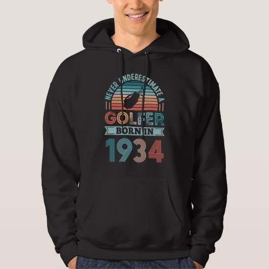 Golfer geboren in 1934 Golfing 90th Birthday Gift  Hoodie (Voorkant)