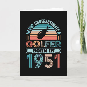 Golfer geboren in 1951 Golfing 70th Birthday Gift  Kaart