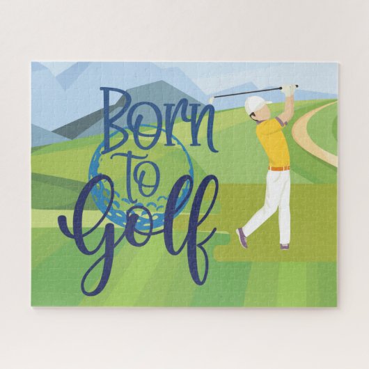 Golfer, geboren uit golf legpuzzel (Horizontaal)