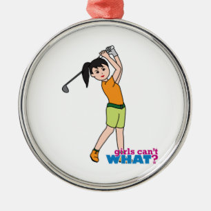 Golfer-girl 1 metalen ornament