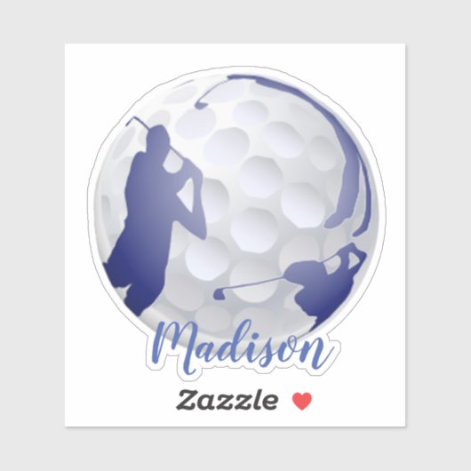 Golfer Golf Ball Golfing Sport Aangepaste naam Sticker (Vel)