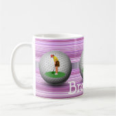 Golfer Golf Balls Stripe Mug (Gauche)