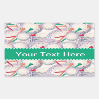 Golfer; Golf Balls & T - shirts Pattern Rechthoekige Sticker