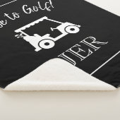 Golfer Golf Cart Monogrammed Initialen Black White Sherpa Deken (3/4)