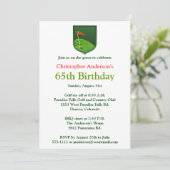 Golfer Golf Golfing 65th Birthday Invitation Kaart (Staand voorkant)