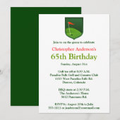 Golfer Golf Golfing 65th Birthday Invitation Kaart (Voorkant / Achterkant)