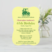Golfer Golf Golfing 65th Birthday Invitation Kaart (Staand voorkant)