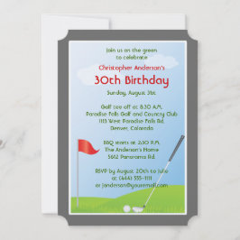 Golfer Golf Golfing Ball en Flag 30th Birthday Kaart