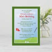 Golfer Golf Golfing Ball en Flag 30th Birthday Kaart (Staand voorkant)