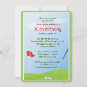 Golfer Golf Golfing Ball en Flag 30th Birthday Kaart