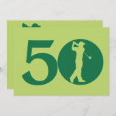 Golfer Golf Green 50th Birthday Invitation (Devant / Derrière)