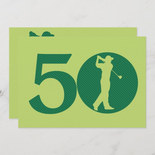 Golfer Golf Green 50th Birthday Invitation (Devant / Derrière)