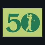 Golfer Golf Green 50th Birthday Invitation<br><div class="desc">Vous pouvez personnaliser tout le texte de cette 50ème invitation de fête d'anniversaire sur le thème du golf. Vous pouvez modifier le texte et le numéro sur le devant et l'utiliser pour un 40ème, 60ème, 70ème anniversaire ou autre. Le design présente une silhouette d'un golfeur balançant un club fait pour...</div>
