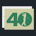 Golfer Golf Green Tan 40th Birthday Invitation<br><div class="desc">Vous pouvez personnaliser tout le texte sur cette invitation de fête d'anniversaire sur le thème du 40e golf. Vous pouvez modifier le texte et le numéro sur le devant et l'utiliser pour un 50ème, 60ème, 70ème anniversaire ou autre. Le design présente une silhouette d'un golfeur balançant un club fait pour...</div>