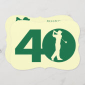 Golfer Golf Green tan 40th Birthday Invitation Kaart (Voorkant / Achterkant)