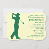 Golfer Golf Green tan 40th Birthday Invitation Kaart (Achterkant)
