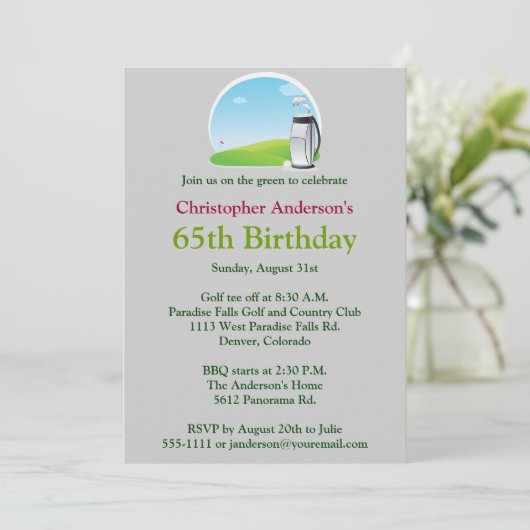Golfer Golf Invitation 65e anniversaire (Debout devant)
