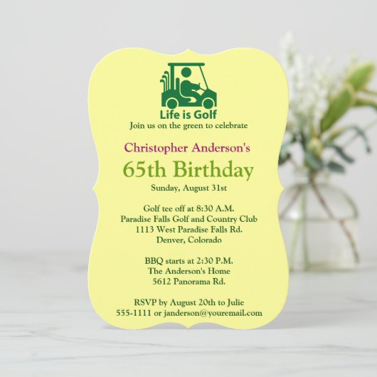 Golfer Golf Invitation 65e anniversaire (Debout devant)