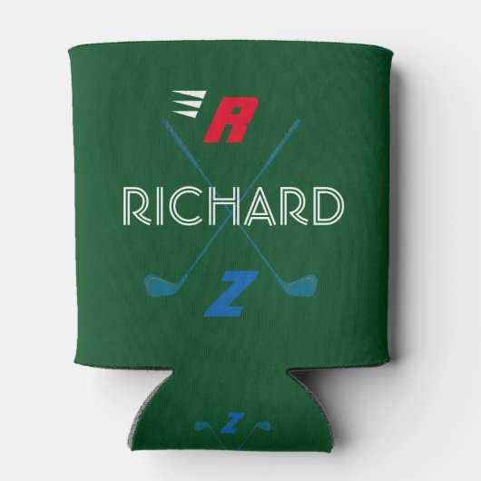 Golfer golf monogram blikjeskoeler (Achterkant)