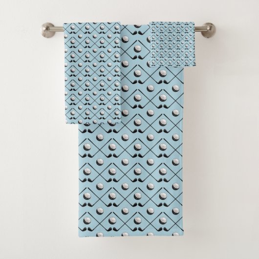 Golfer Golf Pattern Blue Pattern Bad Handdoek (Insitu)