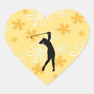 Golfer Golf Sports Person Silhouette Hart Sticker