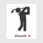 Golfer Golf Symbool Sport Sticker (Vel)