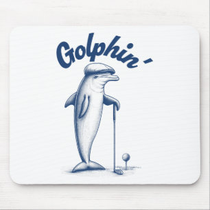 Golfer Golfen Golf Vibe Dolfijn Golf Spelen Gol Muismat