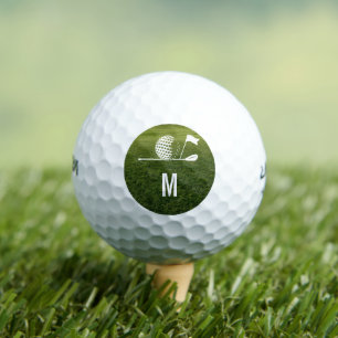 Golfer Golfen Minimalistisch Initiaal Aangepast Golfballen