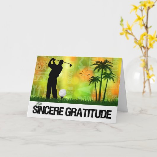 Golfer Golfer Sports Theme Bedankt Kaart (Gele Bloem)