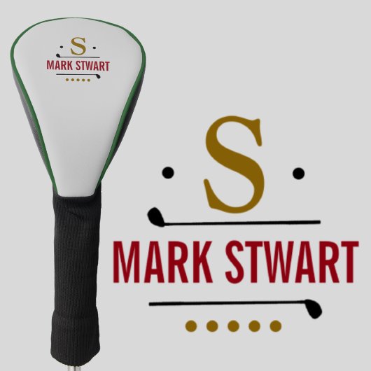 Golfer / golfspeler monogram golfheadcover