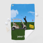 Golfer gooit het vuur naast zijn hart golfhanddoek (Insitu)