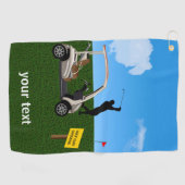 Golfer gooit het vuur naast zijn hart golfhanddoek (Horizontaal)