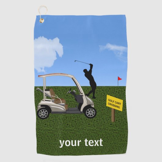 Golfer gooit het vuur naast zijn hart golfhanddoek (Voorkant)