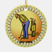 Golfer Grandpa Keramisch Ornament (Voorkant)