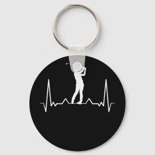 Golfer Heartbeat Sleutelhanger