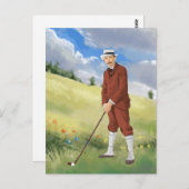  golfer in de ruwe vorm briefkaart (Voorkant / Achterkant)