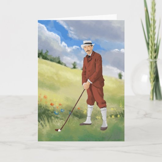  golfer in de ruwe vorm kaart (Voorkant)
