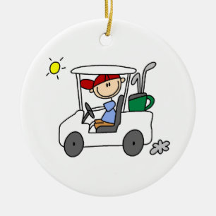 Golfer in Golf Cart Keramisch Ornament