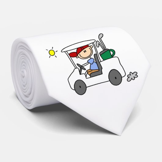 Golfer in Golf Cart Stropdas (Opgerold)